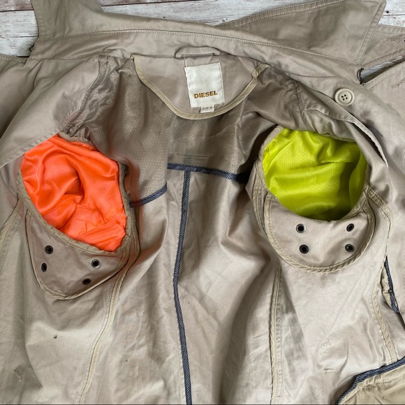 Diesel Womans Trench Coat Size Medium - Picture 10 of 15